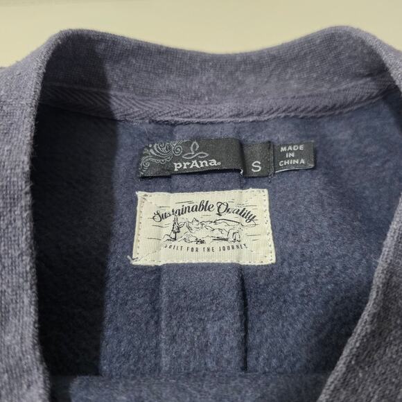 Prana blue black camo camoflauge hemp blend long sleeve sweatshirt - small - Picture 4 of 7